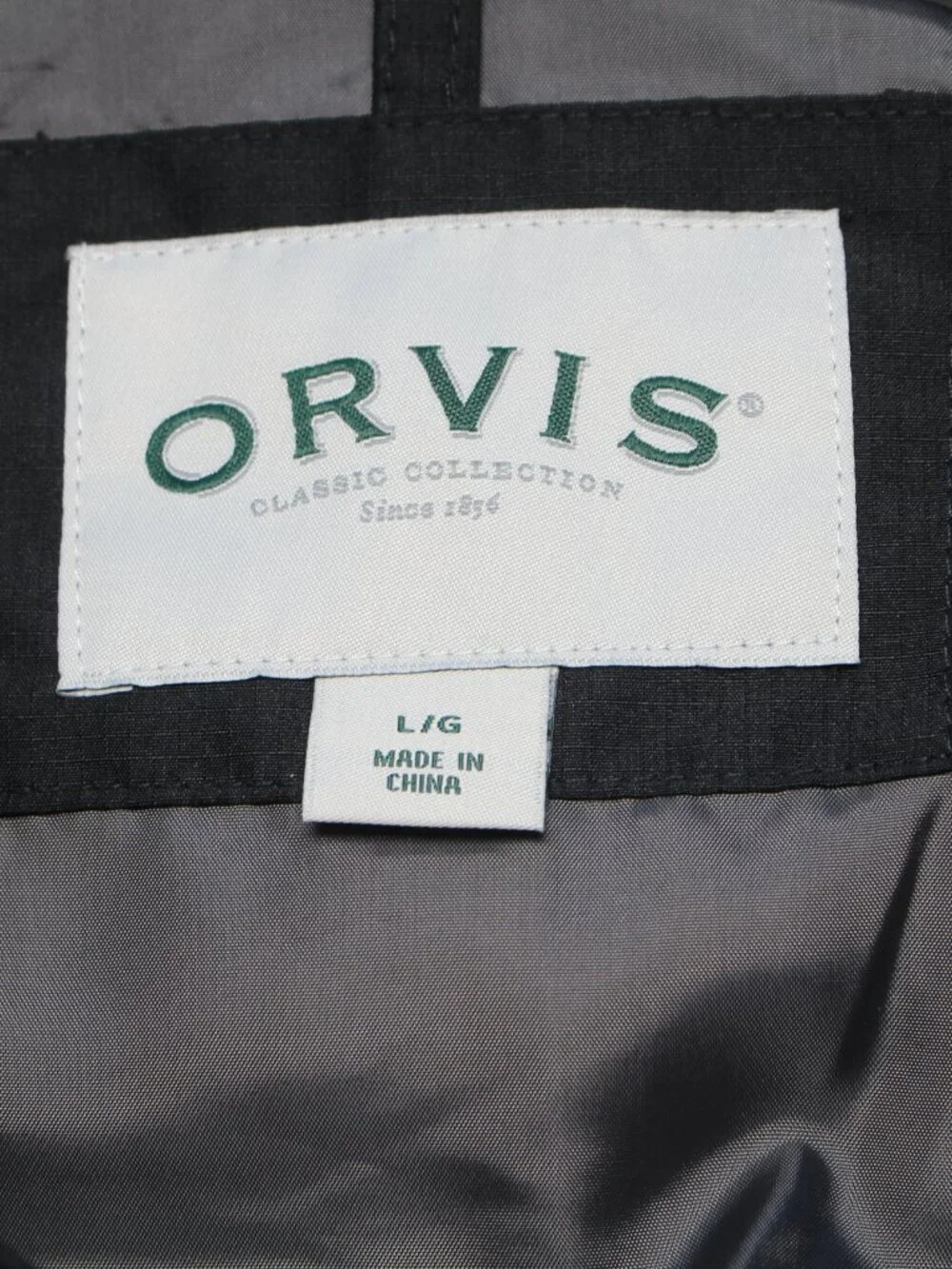 Orvis RipStop Puffer Vest Jacket Mens Large Black Quilted Insulated Lightweight